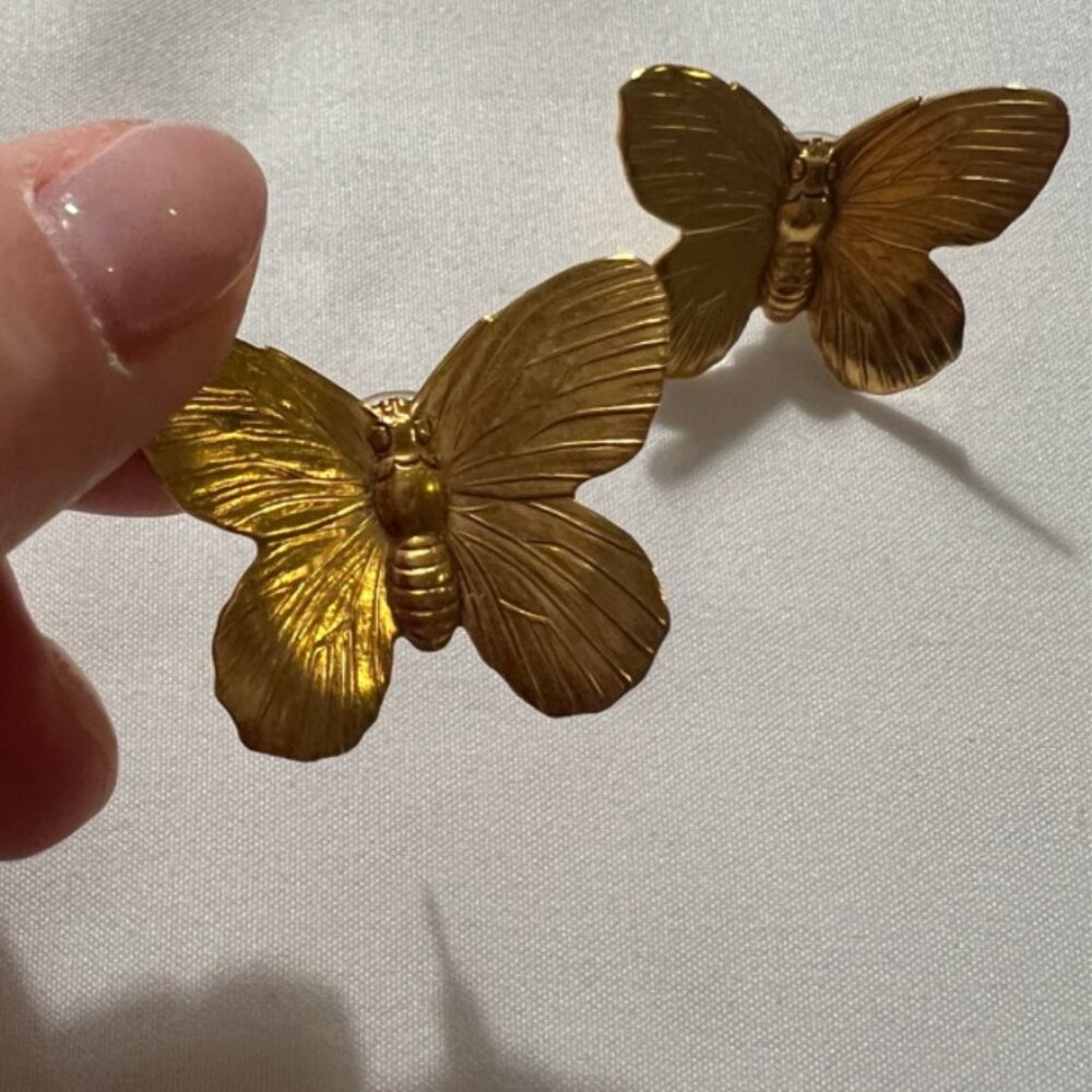 Jennifer Behr Pippa 24K Gold-Plated Butterfly Stud Earrings